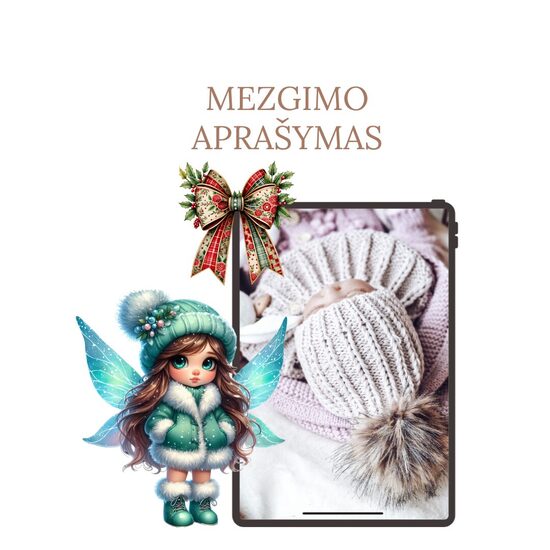 Užsegamo šalmuko mezgimo aprašymas lietuvių kalba